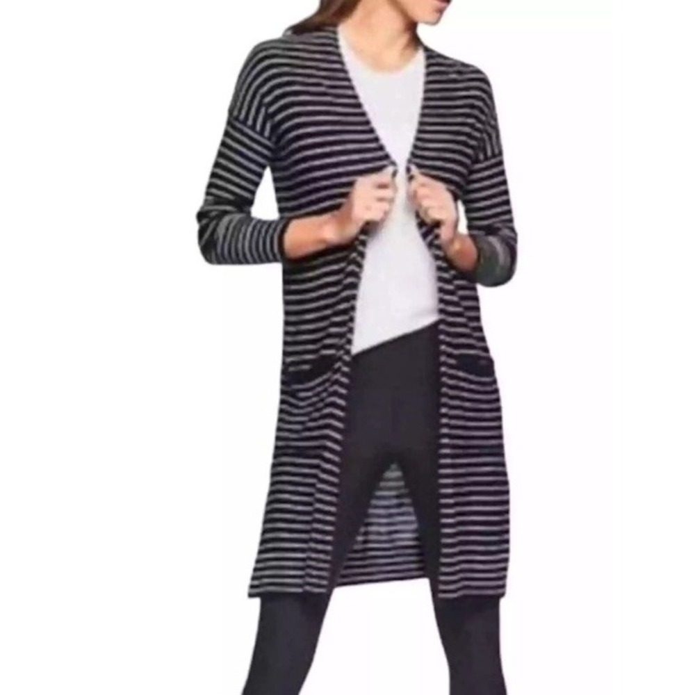 Athleta Silk Cashmere Cardigan Retreat Wrap Striped Size M